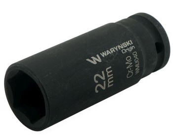 Nasadka udarowa sześciokątna długa 1/2". 22 mm. CrMo. DIN 3129. Waryński