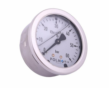 Manometr glicerynowy M63 0-60 bar tylne przyłącze G1/4" POLMO