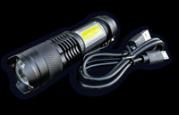 Latarka kompaktowa LED COB aluminiowa obudowa 200 lm z funkcją oświetlenia warsztatowego 500mAh USB Teger