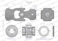 Przegub kompletny z krzyżakiem 27X82 seria 4 do rury zewnętrznej 51.5mm Waryński