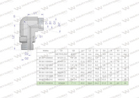 Kolanko hydrauliczne nastawne BB M36x2 28L x 1"BSP z regulacją Waryński