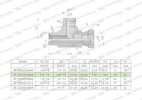 Trójnik hydrauliczny niesymetryczny calowy BBA 3/8" BSP (XEVL) Waryński
