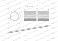 Rura trójkątna zewnętrzna Seria 4R i 5R do wału przegubowo-teleskopowego 51.5x3mm 2m WARYŃSKI (sprzedawane po 2)