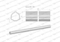 Rura zewnętrzna Seria 6R i 7R do wału 1010 przegubowo-teleskopowego 54x4 mm 885 mm WARYŃSKI