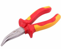 Szczypce izolowane, wydłużone wygięte 160 mm. VDE. Waryński