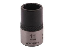 Nasadka dwunastokątna 3/8". 11 mm. CrV50BV30. DIN 3124. Waryński