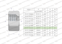 Nakrętka hydrauliczna metryczna (M22L) M30x2 22L Waryński ( sprzedawane po 5 )
