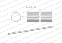 Rura trójkątna zewnętrzna Seria 6R i 7R do wału przegubowo-teleskopowego 54x4mm 2m WARYŃSKI (sprzedawane po 2)