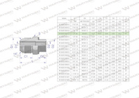 Przyłączka hydrauliczna BB 1/2"UNF (JIC) x M10x1 (XGE) Waryński ( sprzedawane po 2 )