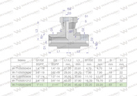 Trójnik hydrauliczny symetryczny calowy BAB 1" BSP (XEVT) Waryński