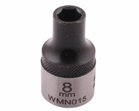 Nasadka sześciokątna 1/2". 8 mm. CrV50BV30. DIN 3124. Waryński