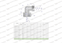 Kolanko hydrauliczne metryczne AB M52x2 42L (XEVW) Waryński