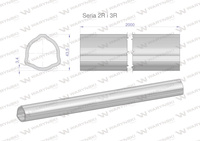 Rura trójkątna zewnętrzna Seria 2R i 3R do wału przegubowo-teleskopowego 43.5x3.4mm 2m WARYŃSKI (sprzedawane po 2)