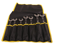 Zestaw kluczy płaskooczkowych z grzechotką w pokrowcu 7 szt rozmiary 18-24 w standardzie ASME B107-2010 Waryński