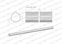 Rura zewnętrzna Seria 4R i 5R do wału 1210 przegubowo-teleskopowego 51.5x3 mm 1085 mm WARYŃSKI