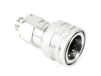 Szybkozłącze hydrauliczne gniazdo M16x1.5 gwint zewnętrzny EURO (ISO 7241-A) z eliminatorem ciśnienia Waryński