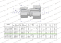 Złączka hydrauliczna metryczna AA M22x1.5 15L x M16x1.5 10L Waryński ( sprzedawane po 5 )
