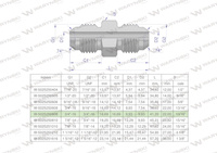 Złączka hydrauliczna calowa BB 3/4" UNF (JIC) Waryński ( sprzedawane po 2 )