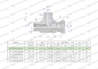 Trójnik hydrauliczny niesymetryczny calowy BBA 1/4" BSP (XEVL) Waryński