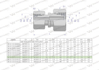 Złączka hydrauliczna metryczna AA M22x1.5 15L x M18x1.5 12L Waryński ( sprzedawane po 5 )