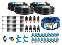 Zestaw nawadniania kropelkowego PROFESSIONAL 200 m z kompensacją (4 linie kroplujące. wąż 20m. szybkozłączki. zegar) / TEGER