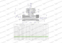 Trójnik hydrauliczny symetryczny metryczny BAB M36x2 28L (XEVT) Waryński