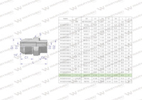 Przyłączka hydrauliczna BB 1 1/16"UNF (JIC) x M22x1.5 (XGE) Waryński ( sprzedawane po 2 )