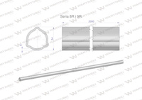 Rura trójkątna wewnętrzna Seria 8R i 9R wału przegubowo-teleskopowego 54x5 mm - 2m WARYŃSKI (sprzedawane po 2)