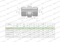 Złączka hydrauliczna calowa BB 9/16" ORFS (UNF) ORFS (UNF) Waryński ( sprzedawane po 2 )