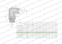 Kolanko hydrauliczne nastawne BB M22x1.5 15L x 1/2"BSP z regulacją Waryński ( sprzedawane po 2 )