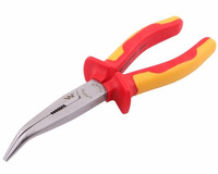 Szczypce izolowane, wydłużone wygięte 200 mm. VDE. Waryński