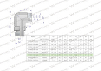 Kolanko hydrauliczne nastawne BB M26x1.5 18L x 1/2"BSP z regulacją Waryński