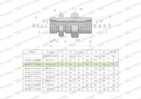 Złączka hydrauliczna metryczna grodziowa BB M14x1.5 08L z przeciwnakrętką (XSV) Waryński ( sprzedawane po 2 )