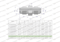 Złączka hydrauliczna calowa BB 1 1/16" UNF (JIC) Waryński
