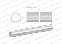 Rura zewnętrzna Seria 6R i 7R do wału 560 przegubowo-teleskopowego 54x4 mm 435 mm WARYŃSKI