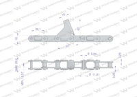 Łańcuch obrywacza kolb przystawki do kukurydzy zamknięty 64 ogniw CA2060H x 64A C6EF2 8 płytek zastosowanie CNH Benac WARYŃSKI
