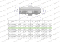 Złączka hydrauliczna calowa BB 9/16" UNF (JIC) Waryński ( sprzedawane po 2 )